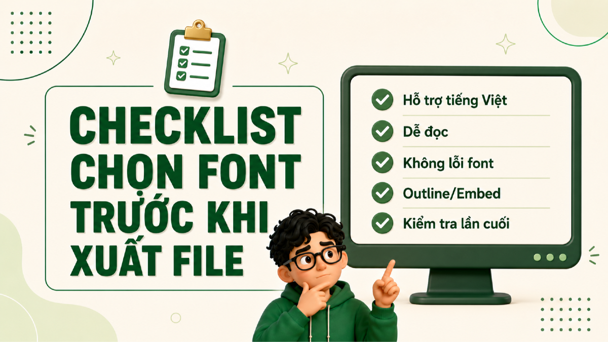 Checklist chọn font trước khi xuất file in ấn, logo, poster, banner